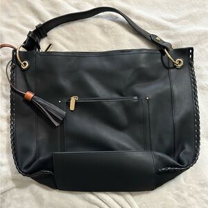 Anthropology large shoulder tote bag in good condition!